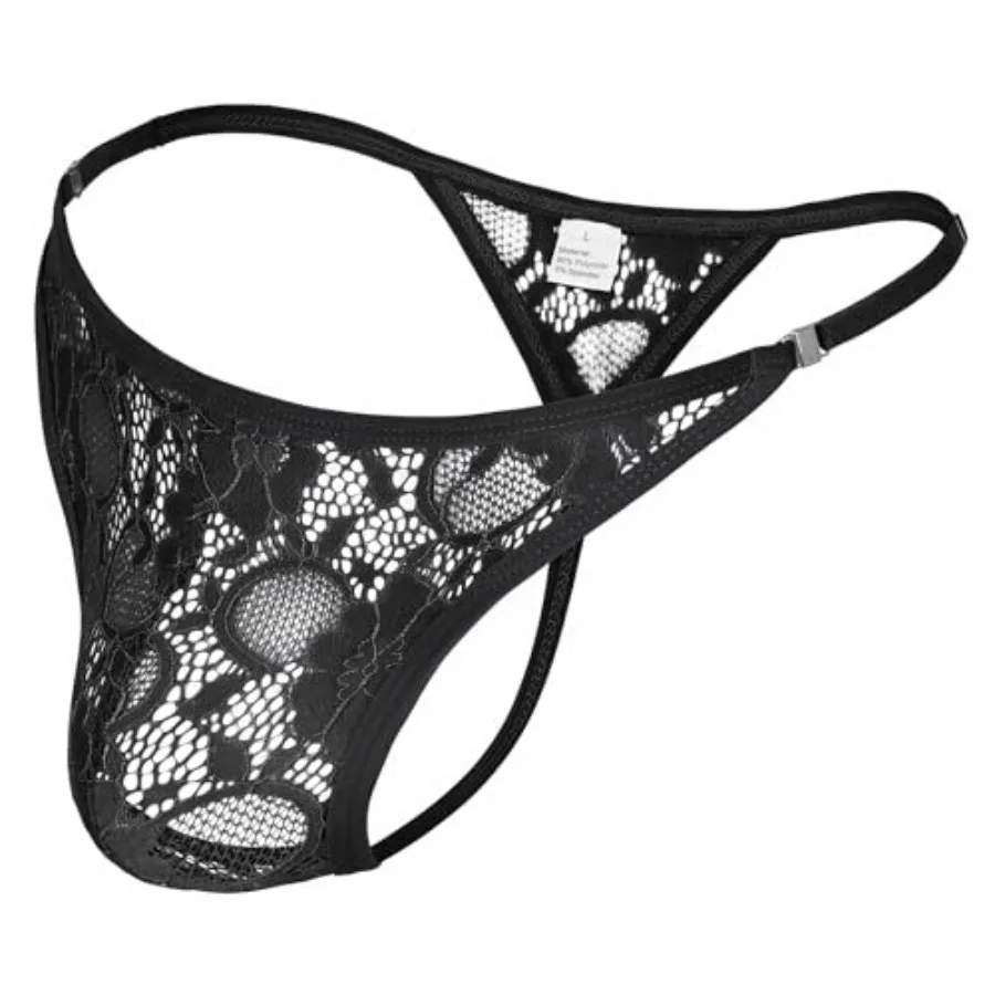 Mens Lace Thong Sexy Low Rise T-back G-string with Adjustable Stretch Waistband Comfortable Men's Thong Underwear
Mens Lace Thong Sexy Low Rise T-back G-string with Adjustable Stretch Waistband Comfortable Men's Thong Underwear