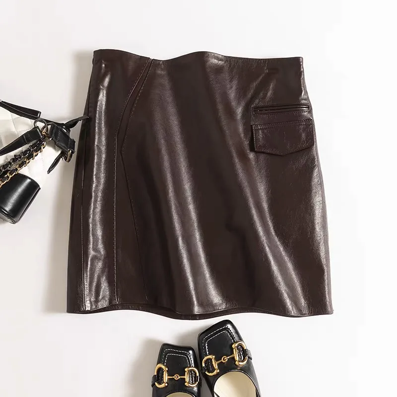 Мини-юбка из натуральной кожи для женщин, высококачественная короткая юбка из 100% овчины, сексуальная передняя мини-юбка А-образной формы с карманами, украшение
Мини-юбка из натуральной кожи для женщин, высококачественная короткая юбка из 100% овчины, сексуальная передняя мини-юбка А-образной формы с карманами, украшение