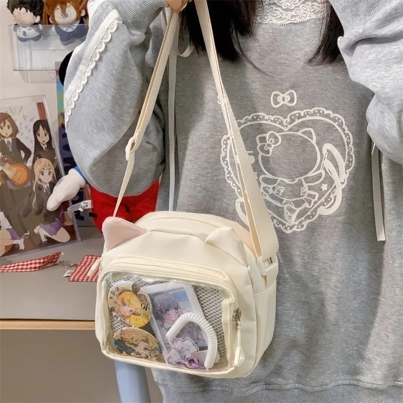 Cat's Ears Shoulder Bag Transparent Sac Femme Portable Travel Bags for Woman Student Bolso Japan Style Simple Bolsos De Mujer
Cat's Ears Shoulder Bag Transparent Sac Femme Portable Travel Bags for Woman Student Bolso Japan Style Simple Bolsos De Mujer