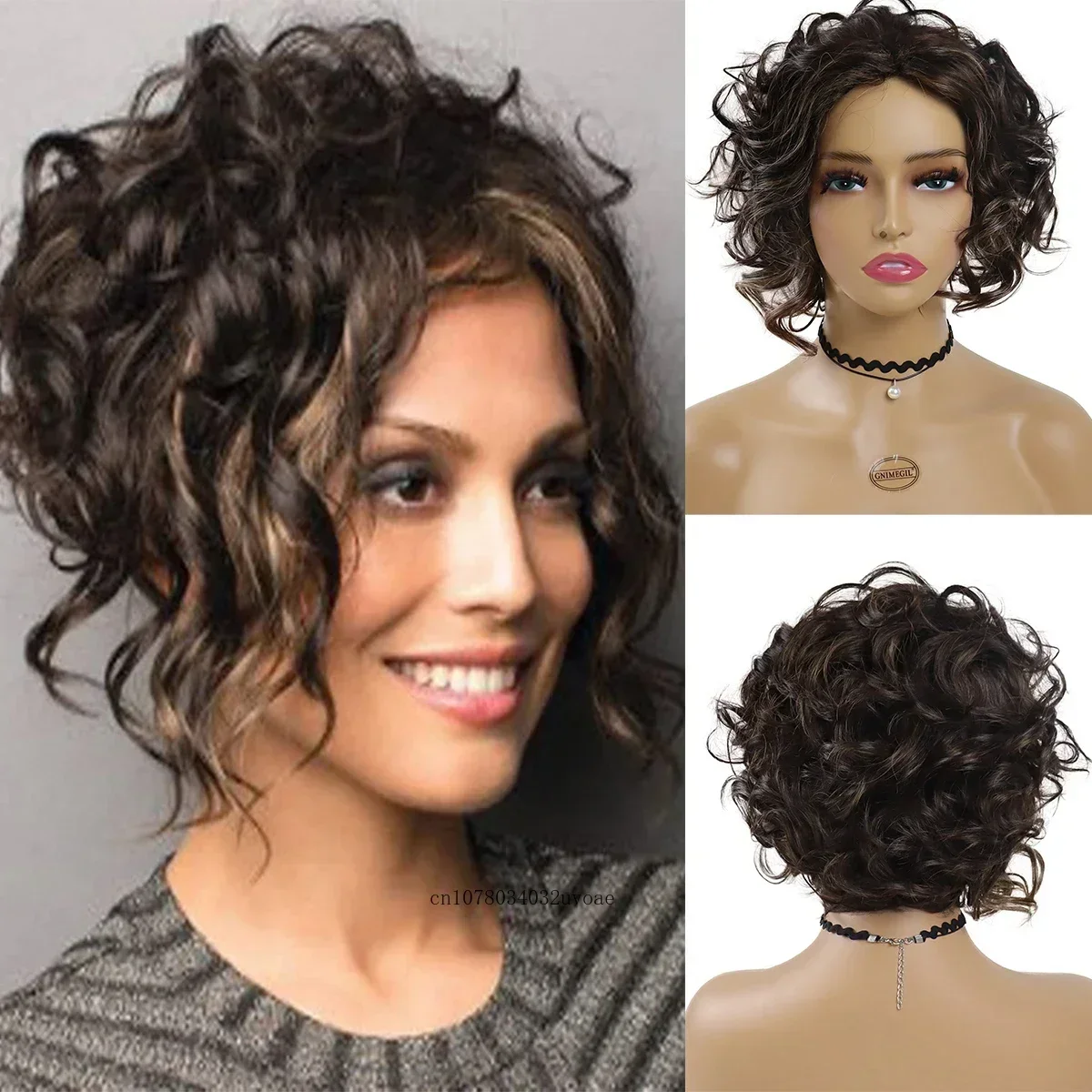 Synthetic Hair Natural Wig Short Curly Wigs for Women Mix Brown Color Highlights Soft Old Lady Wigs for Mother Gift 80s Mommy
Synthetic Hair Natural Wig Short Curly Wigs for Women Mix Brown Color Highlights Soft Old Lady Wigs for Mother Gift 80s Mommy