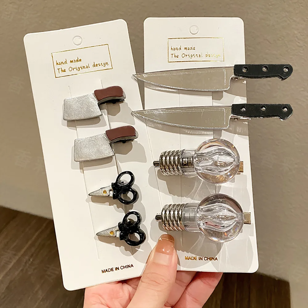 New Creative Weird Knife Hair Clips For Women Funny Hairpins Girls Hairclip Punk Barrette Hairpins Headwear Hair y2k Accessories
New Creative Weird Knife Hair Clips For Women Funny Hairpins Girls Hairclip Punk Barrette Hairpins Headwear Hair y2k Accessories