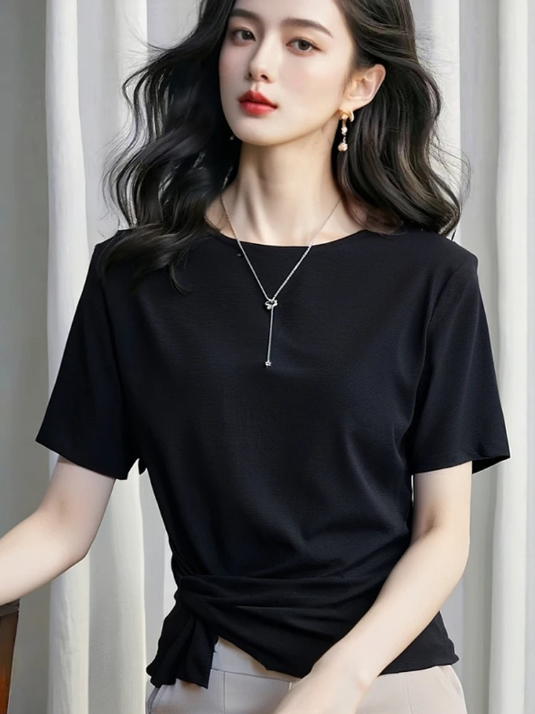 Simple Color round Ne ort Sve Women's T-irt Pure Cotton Crew Ne Pullover Top Korean Sle Commute Faion
Simple Color round Ne ort Sve Women's T-irt Pure Cotton Crew Ne Pullover Top Korean Sle Commute Faion