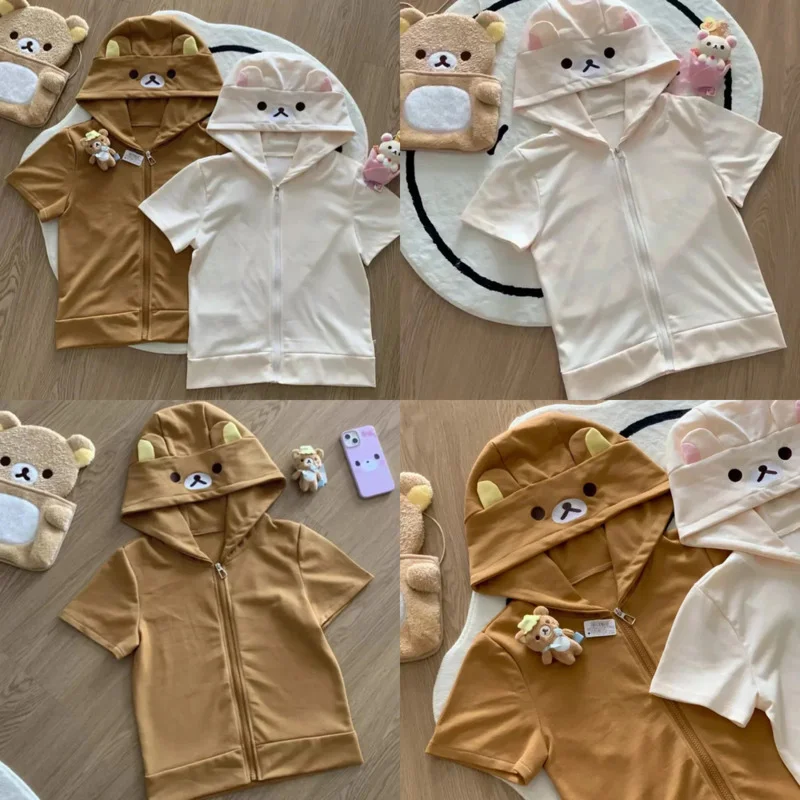Rilakkuma Y2K Tops&Tees Hoodie Japanese Lolita Cotton Short Sleeve Summer Cartoon Kawaii Girls Zipper Loose Round Neck Top New
Rilakkuma Y2K Tops&Tees Hoodie Japanese Lolita Cotton Short Sleeve Summer Cartoon Kawaii Girls Zipper Loose Round Neck Top New