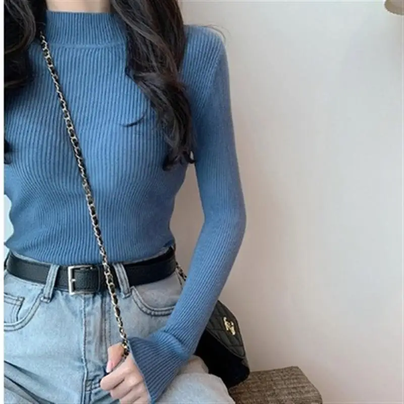 Korean Version Slim Fit Inner Bottom Shirt, Tight Fitting Half High Neck Sweater, Knitted Sweater, Women Tops
Korean Version Slim Fit Inner Bottom Shirt, Tight Fitting Half High Neck Sweater, Knitted Sweater, Women Tops