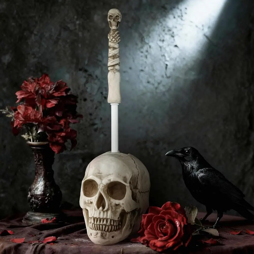 Toilet Brush and Holder Set for Bathroom,Skullduggery Skeleton Gothic Bathroom Decor Toilet Bowl Brush Set,Space Saving for
Toilet Brush and Holder Set for Bathroom,Skullduggery Skeleton Gothic Bathroom Decor Toilet Bowl Brush Set,Space Saving for