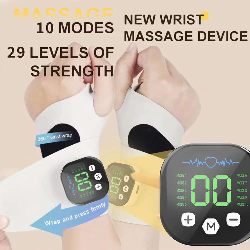 EMS Electric Cordless Hand Wrist Massager 10 Mode 29 Strength Massage Relieve Hand Muscle Fatigue Wrist Brace Hand Pain Relief
EMS Electric Cordless Hand Wrist Massager 10 Mode 29 Strength Massage Relieve Hand Muscle Fatigue Wrist Brace Hand Pain Relief