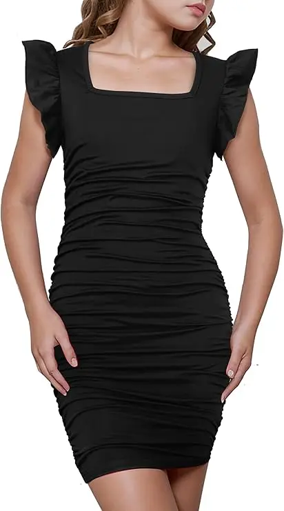 Snvdzo Girls Ruffle Sleeve Ruched Bodycon Pencil Dress For Wedding Birthday Evening Party Prom Banquet Dresses 2026
Snvdzo Girls Ruffle Sleeve Ruched Bodycon Pencil Dress For Wedding Birthday Evening Party Prom Banquet Dresses 2026