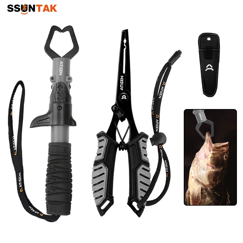 SSUNTAK Multifunctional Fishing Pliers Stainless Steel Fish Gripper Line Cutter Hook Remover Split Ring Pliers for Lure Sea Fish
SSUNTAK Multifunctional Fishing Pliers Stainless Steel Fish Gripper Line Cutter Hook Remover Split Ring Pliers for Lure Sea Fish