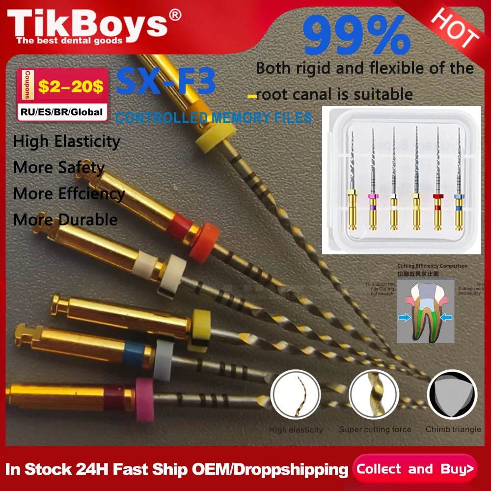 1Box Dental Endodontic Rainbow Files SX-F3 System Super Endo Root Canal Rotary File Thermal Activation Engine Use Teeth Cleaning
1Box Dental Endodontic Rainbow Files SX-F3 System Super Endo Root Canal Rotary File Thermal Activation Engine Use Teeth Cleaning