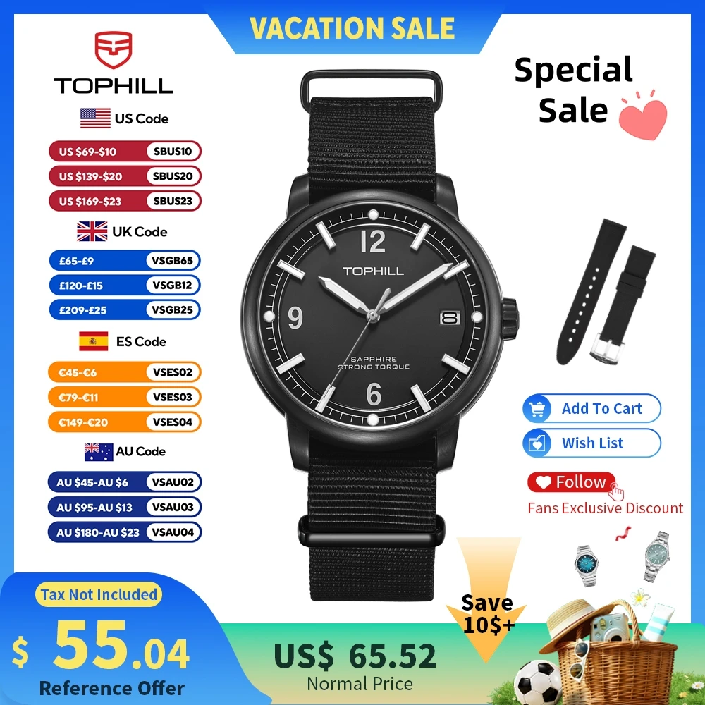 TOPHILL 42mm Fashion VX62E Quartz Watch For Men C3 Luminous Casual Retro Simple Sapphire 316L Stainless Steel 2 Straps TD009G
TOPHILL 42mm Fashion VX62E Quartz Watch For Men C3 Luminous Casual Retro Simple Sapphire 316L Stainless Steel 2 Straps TD009G