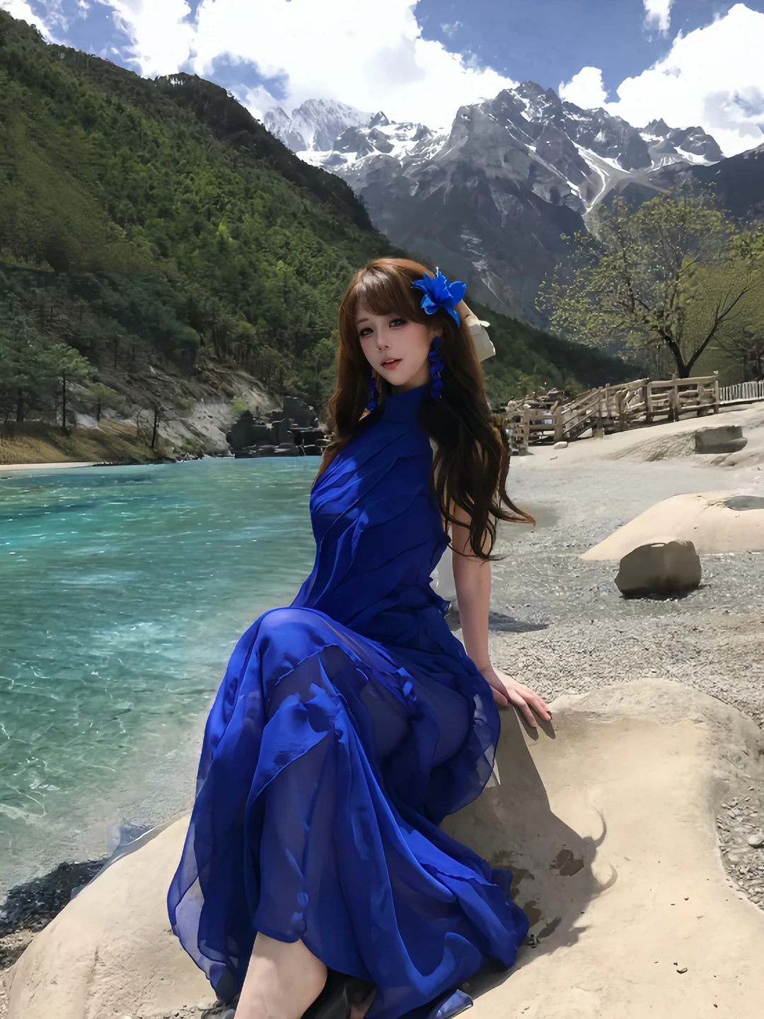 Klein Blue Pure Desire Women's Summer Vacation Style Ruffle Hem Slimming Sexy Blue Long Dress Neck Hanging Dress Girl's Dress
Klein Blue Pure Desire Women's Summer Vacation Style Ruffle Hem Slimming Sexy Blue Long Dress Neck Hanging Dress Girl's Dress