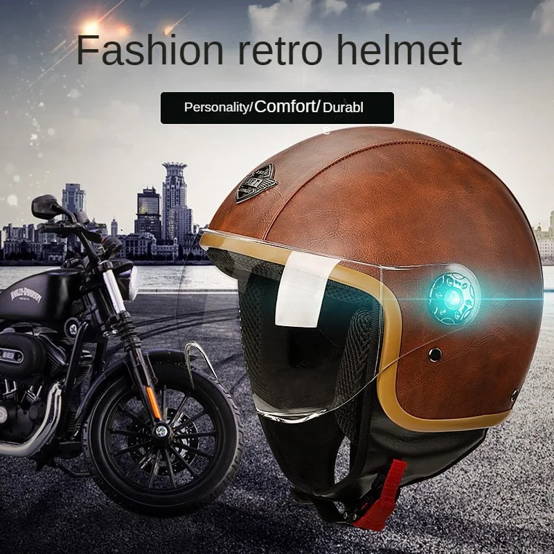 Electric Vehicle Motorcycle Helmet Men's and Women's Four-season Retro Motorcycle Off-road Helmet Upgraded with Bluetooth
Electric Vehicle Motorcycle Helmet Men's and Women's Four-season Retro Motorcycle Off-road Helmet Upgraded with Bluetooth