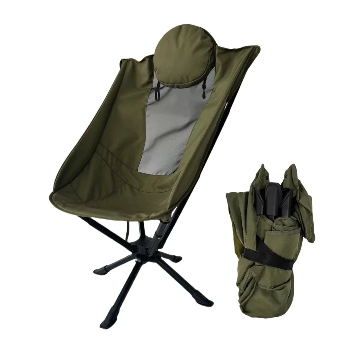 Rotatable Outdoor Chair High Back Portable Swivel Camping Chair Folding Aluminum Camping Chair with Pillow
Rotatable Outdoor Chair High Back Portable Swivel Camping Chair Folding Aluminum Camping Chair with Pillow