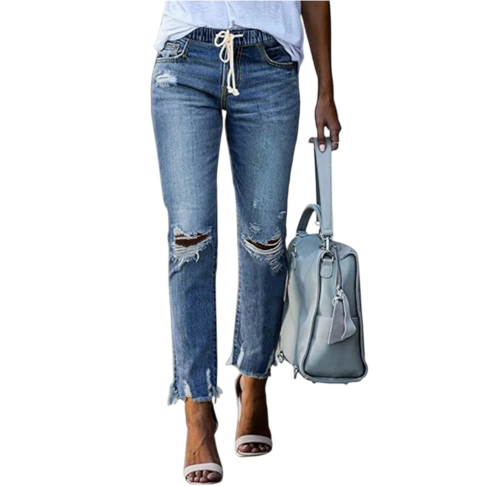 Fashion Broken Holes Tassel Straight Jeans Women's Mid-waist Button Splicing Denim Pants Ladies Trend Streetwear Casual Trousers
Fashion Broken Holes Tassel Straight Jeans Women's Mid-waist Button Splicing Denim Pants Ladies Trend Streetwear Casual Trousers