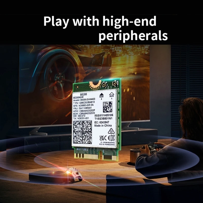 BE200 WiFi 7Adapter Card 802.11AX 8774MBPS Adapter Adapter с управлением цифровым сигналом для оптималирования покрытия 601b
BE200 WiFi 7Adapter Card 802.11AX 8774MBPS Adapter Adapter с управлением цифровым сигналом для оптималирования покрытия 601b