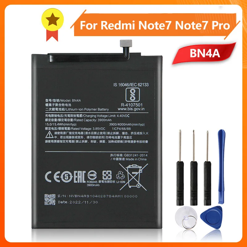 Производство 2024 Сменный аккумулятор BN4A для Xiaomi Redmi Note7 Note 7 Pro M1901F7C Качественные аккумуляторы для телефона с инструментом
Производство 2024 Сменный аккумулятор BN4A для Xiaomi Redmi Note7 Note 7 Pro M1901F7C Качественные аккумуляторы для телефона с инструментом