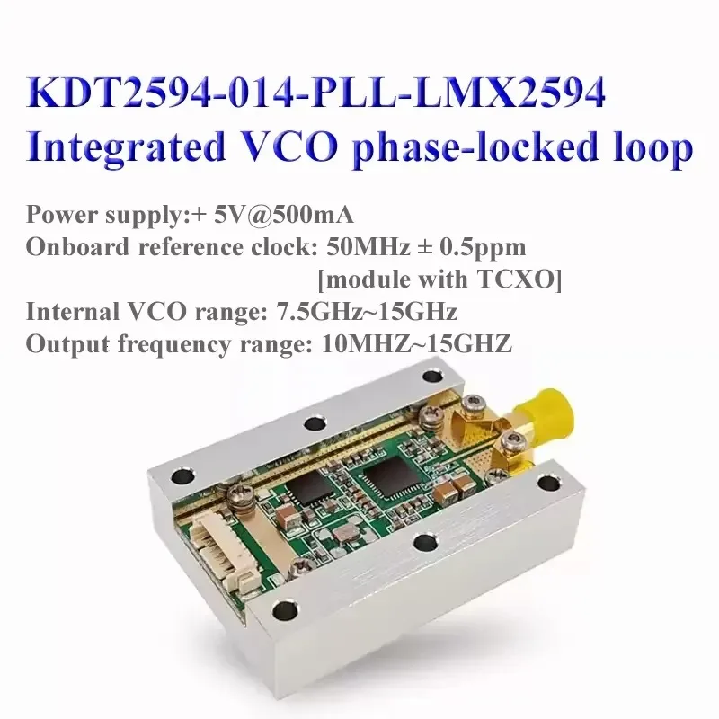 Hot LMX2594 Module PLL 10M-15GHz High-frequency Microwave Signal Source with Heat Dissipation Aluminum Block Point Frequency
Hot LMX2594 Module PLL 10M-15GHz High-frequency Microwave Signal Source with Heat Dissipation Aluminum Block Point Frequency