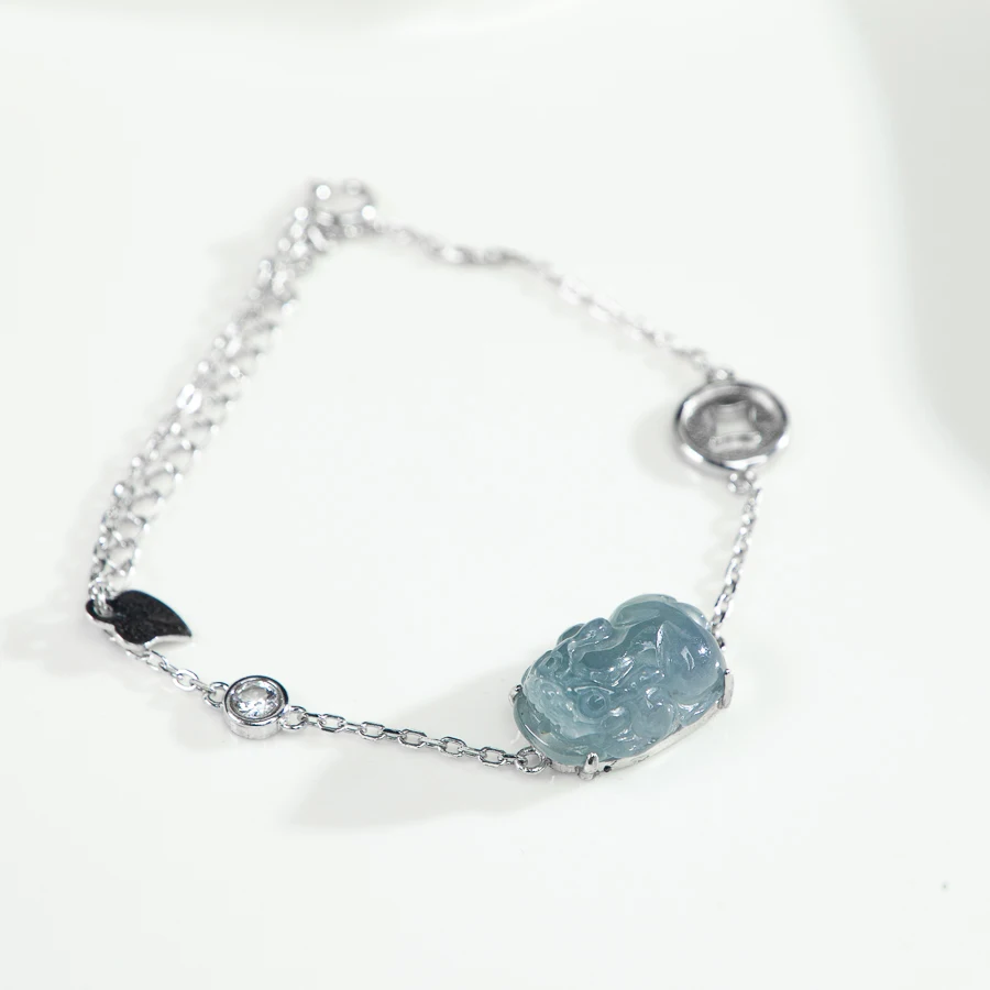 TIMESWIND Natural A-type Jade Blue PIXIU S925 Silver Coin Zircon Women Bracelet with Certificate
TIMESWIND Natural A-type Jade Blue PIXIU S925 Silver Coin Zircon Women Bracelet with Certificate