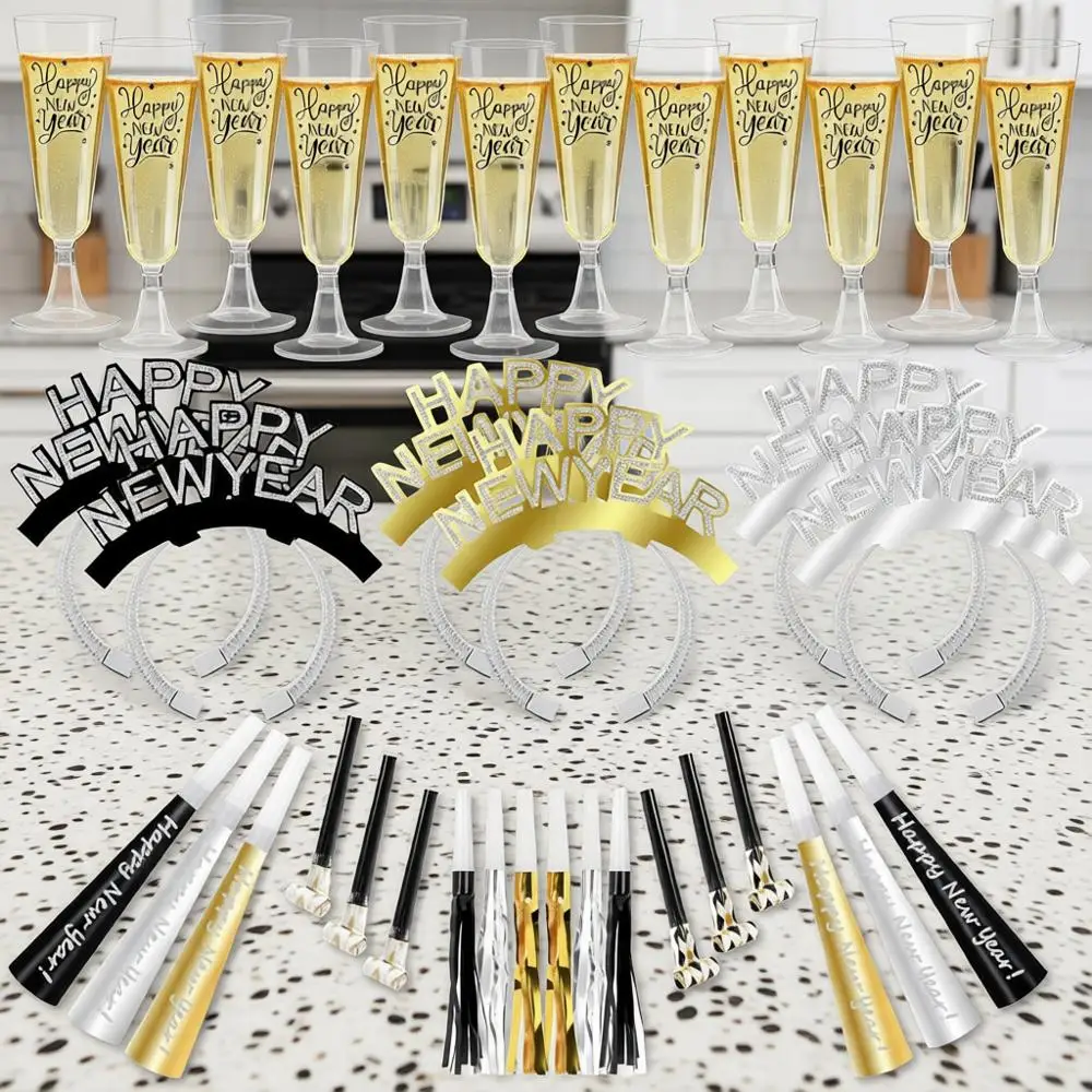 Товары для новогодней вечеринки, одноразовые фужеры для шампанского 5 унций, ленты «С Новым годом», шумные палочки для новогодней вечеринки, пластиковые фужеры для шампанского
Товары для новогодней вечеринки, одноразовые фужеры для шампанского 5 унций, ленты «С Новым годом», шумные палочки для новогодней вечеринки, пластиковые фужеры для шампанского