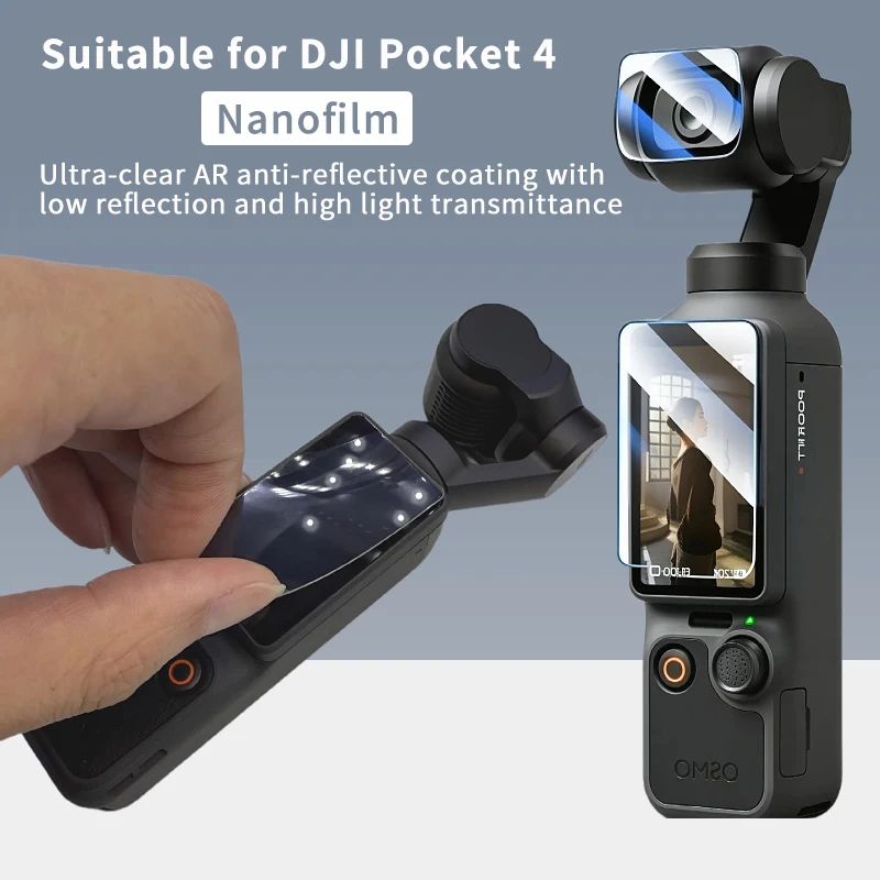 For DJI Osmo Pocket 4 Camera Gimbal Lens Screen Protective Nano Film For DJI POCKET4 Dustproof Anti-scratch Film Accessories
For DJI Osmo Pocket 4 Camera Gimbal Lens Screen Protective Nano Film For DJI POCKET4 Dustproof Anti-scratch Film Accessories 