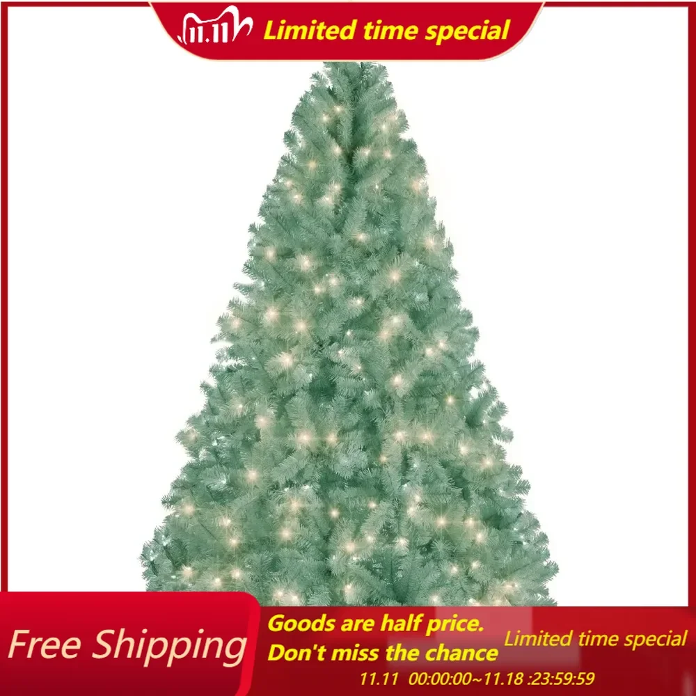 7.5ft Pre-Lit Sage Green Christmas Tree, Full Artificial Holiday Decoration w/ 1,350 Branch Tips, 550 Lights, Foldable Base
7.5ft Pre-Lit Sage Green Christmas Tree, Full Artificial Holiday Decoration w/ 1,350 Branch Tips, 550 Lights, Foldable Base