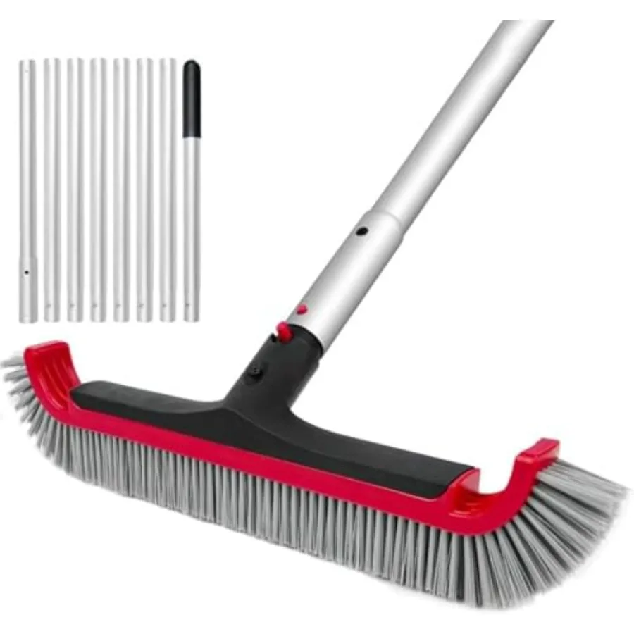 Swimming Pool Brush with Pole - 17.5 Wall Brush with 10FT Adjustable Aluminum Pole, Nylon Bristles, Curved Ends, EZ Clip Handle
Swimming Pool Brush with Pole - 17.5 Wall Brush with 10FT Adjustable Aluminum Pole, Nylon Bristles, Curved Ends, EZ Clip Handle