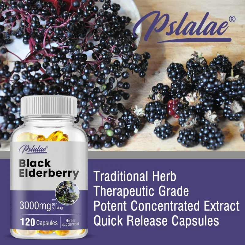 Black Elderberry 3000mg - Supports A Healthy Immune System, Antioxidant Levels and Improved Nutrient Absorption Supplement
Black Elderberry 3000mg - Supports A Healthy Immune System, Antioxidant Levels and Improved Nutrient Absorption Supplement