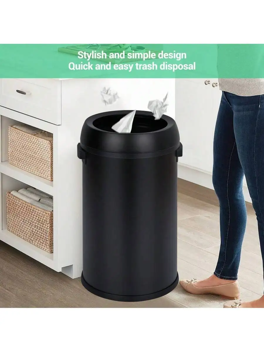 65L Large Capacity Kitchen Trash Can Open Top Black Plastic Garbage Bin For Home Office Restaurant
65L Large Capacity Kitchen Trash Can Open Top Black Plastic Garbage Bin For Home Office Restaurant
