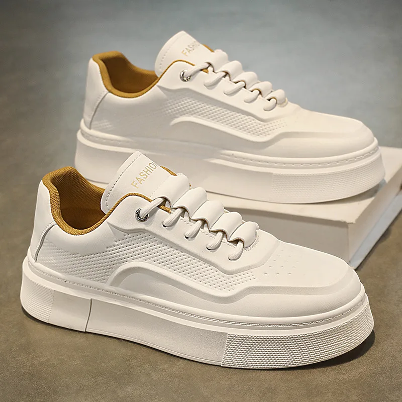 Trendy Men's Streetwear Sneakers, Classic White Platform Skate Shoes, Comfortable Breathable Casual Shoes Teens & Daily Matching
Trendy Men's Streetwear Sneakers, Classic White Platform Skate Shoes, Comfortable Breathable Casual Shoes Teens & Daily Matching