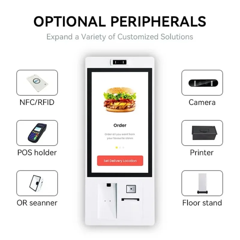 Self-Service Ordering Payment Kiosk Machine for Restaurants Malls Automatic Food Ordering Custom 23.8 27 Inch Wall Mounted
Self-Service Ordering Payment Kiosk Machine for Restaurants Malls Automatic Food Ordering Custom 23.8 27 Inch Wall Mounted