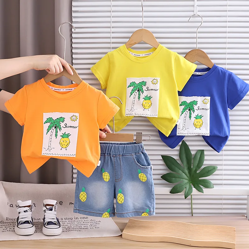 Baby Boys Fashion Print Suit Children Casual T shirt+Denim Shorts Summer New Clothing 2pcs Toddler Trendy Outfits 1-5Years
Baby Boys Fashion Print Suit Children Casual T shirt+Denim Shorts Summer New Clothing 2pcs Toddler Trendy Outfits 1-5Years