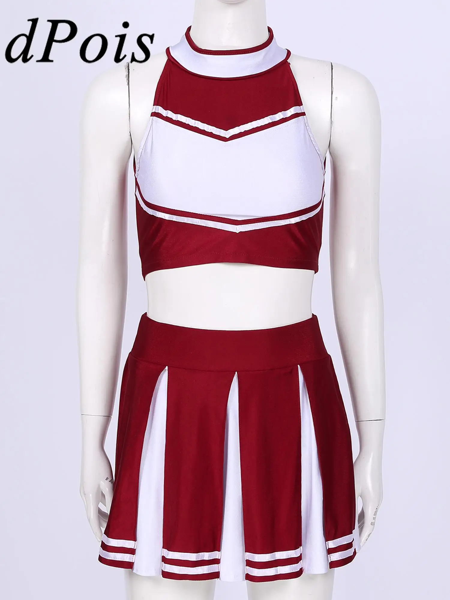 Womens Cheer Dance Costume Top Pleated Skirt Suits Cheering Team Schoolgirl Cosplay Cheerleading Uniforms Cheerleader Outfit
Womens Cheer Dance Costume Top Pleated Skirt Suits Cheering Team Schoolgirl Cosplay Cheerleading Uniforms Cheerleader Outfit