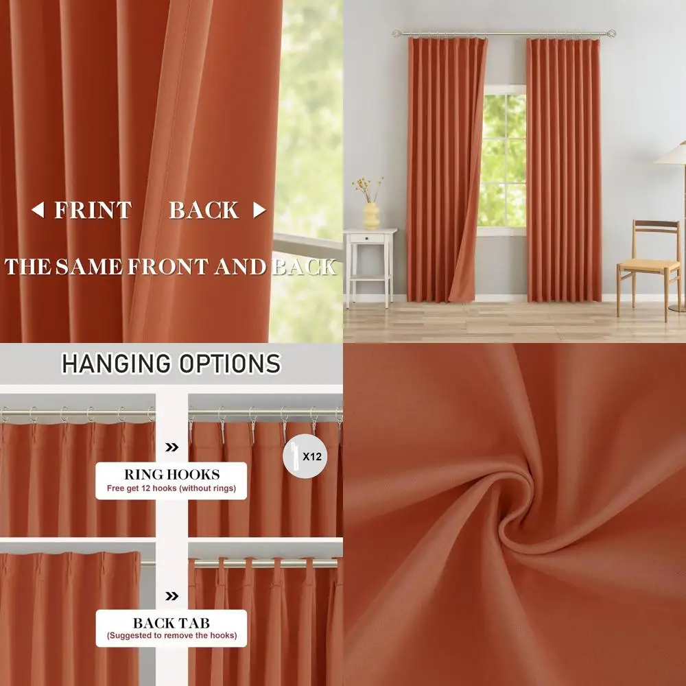 Orange Pinch Pleat Blackout Curtains, 96 Thermal Insulated, 2-Panel Set, 40W x 96L for Living Spaces
Orange Pinch Pleat Blackout Curtains, 96 Thermal Insulated, 2-Panel Set, 40W x 96L for Living Spaces