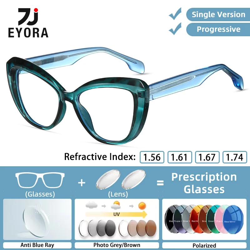 EYORA Currents Butterfly-framed Women Reading Glasses Myopia Eyewear Hyperopia Anti Blue Ray Progressive Photochromic Eyewear
EYORA Currents Butterfly-framed Women Reading Glasses Myopia Eyewear Hyperopia Anti Blue Ray Progressive Photochromic Eyewear