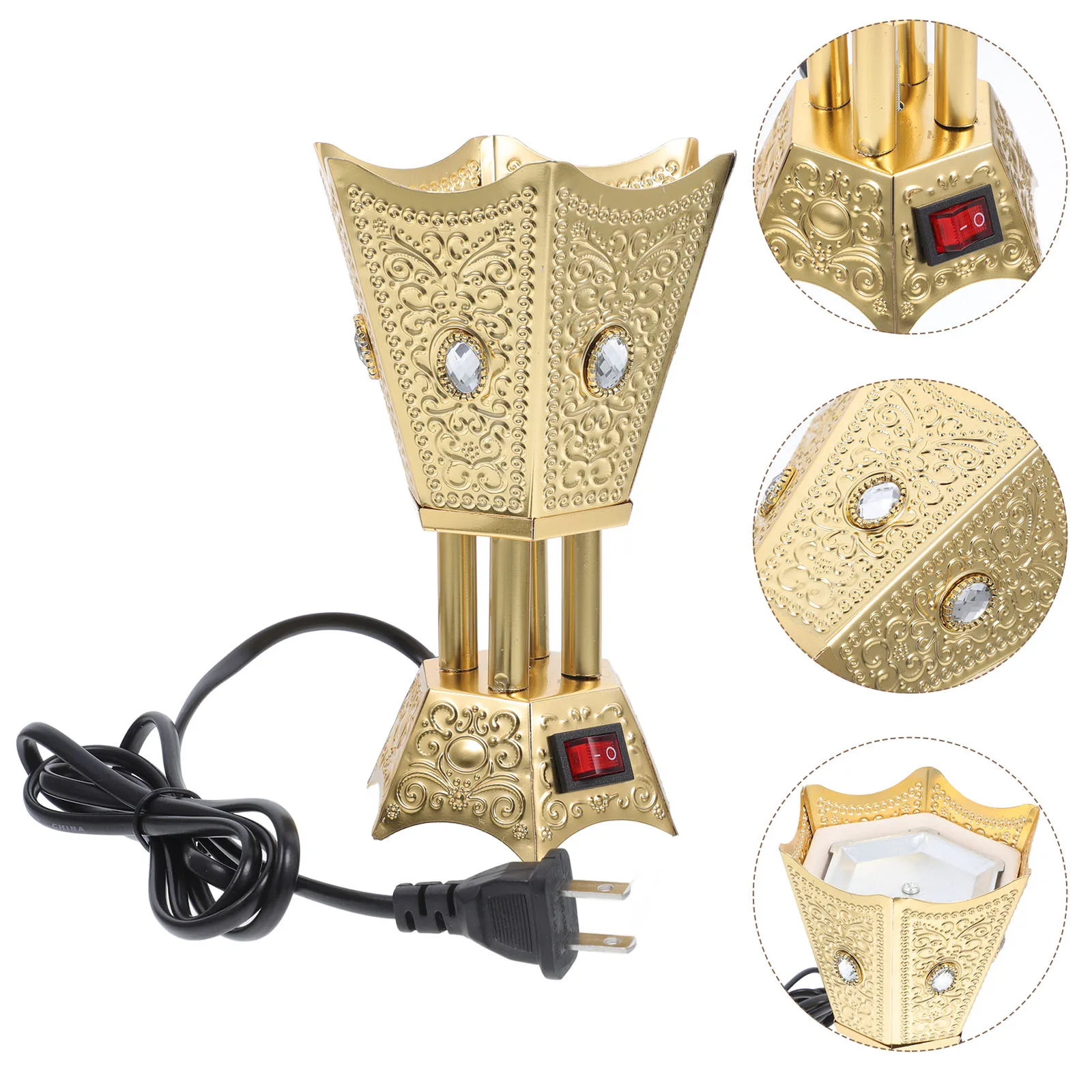 Electric Incense Burner Desktop Middle East Style Sturdy Plug-in Aroma Burner Table Decor Us Plug Censer Holder
Electric Incense Burner Desktop Middle East Style Sturdy Plug-in Aroma Burner Table Decor Us Plug Censer Holder