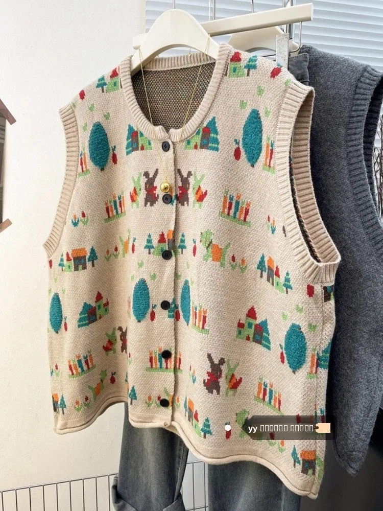 Ретро-кардиган в японском стиле с мультяшным принтом, вязаный, свободного кроя, женский, весенний, модный, универсальный, повседневный топ с круглым вырезом и пуговицами
Ретро-кардиган в японском стиле с мультяшным принтом, вязаный, свободного кроя, женский, весенний, модный, универсальный, повседневный топ с круглым вырезом и пуговицами