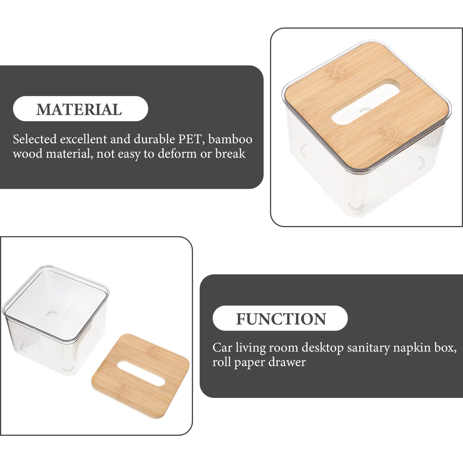 Tissue Box Cube Cover Desktop Car Household Napkin Container Pet Bamboo Material Portable Living Room Bathroom Decorative
Tissue Box Cube Cover Desktop Car Household Napkin Container Pet Bamboo Material Portable Living Room Bathroom Decorative