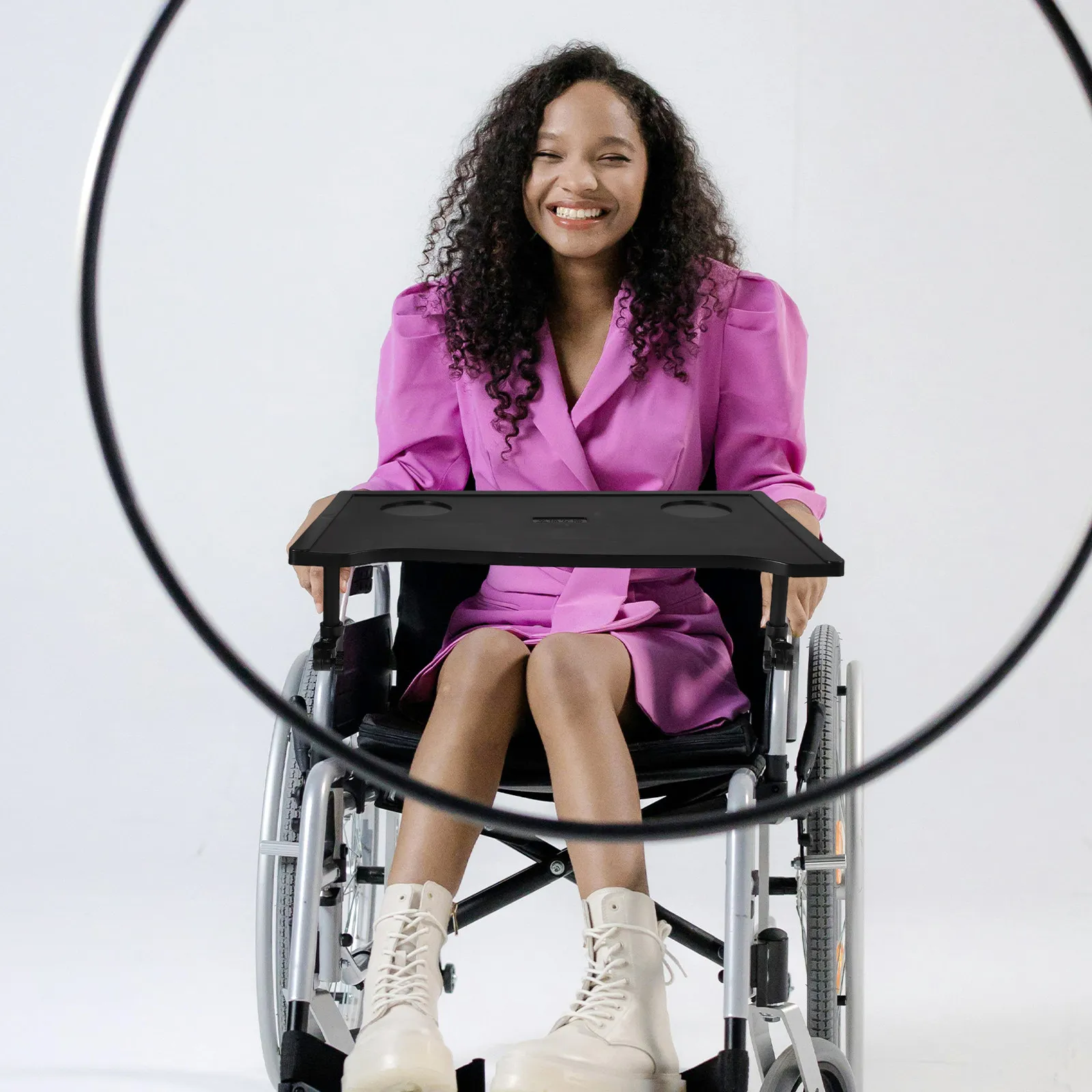 Universal Folding Wheelchair Dining Table Lightweight Portable Tray for Eating Detachable Cup Holder Wheelchair Tray Table Board
Universal Folding Wheelchair Dining Table Lightweight Portable Tray for Eating Detachable Cup Holder Wheelchair Tray Table Board