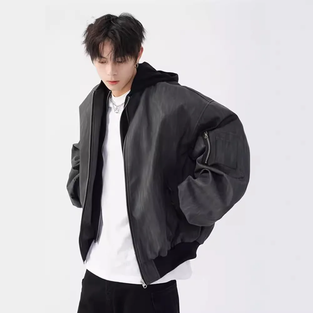 Autumn Winter Men's Casual Solid Color Hooded Zipper Jacket Trendy New Fashion Solid Color Baseball Uniforms Male Streetwear
Autumn Winter Men's Casual Solid Color Hooded Zipper Jacket Trendy New Fashion Solid Color Baseball Uniforms Male Streetwear