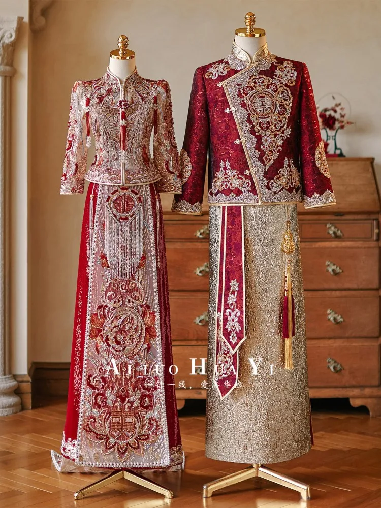 New Chinese-style wedding dress for heavy industry brides luxurious toasts
New Chinese-style wedding dress for heavy industry brides luxurious toasts