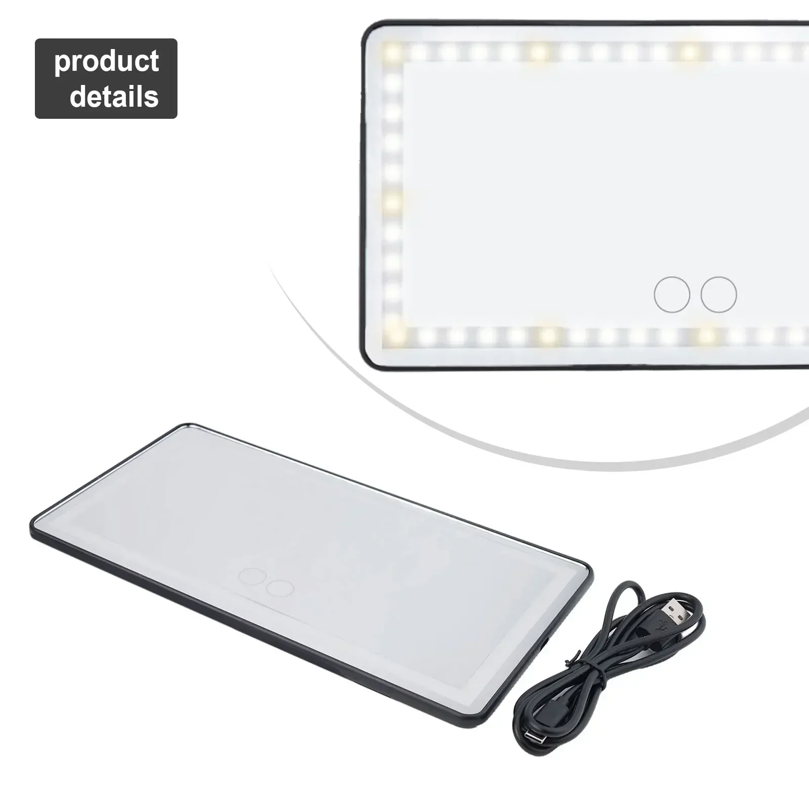 Newest Rechargeable Car Sun Visor Vanity Mirror With LED Lights And 3 Light Modes Direct Replacement Car Accessories
Newest Rechargeable Car Sun Visor Vanity Mirror With LED Lights And 3 Light Modes Direct Replacement Car Accessories