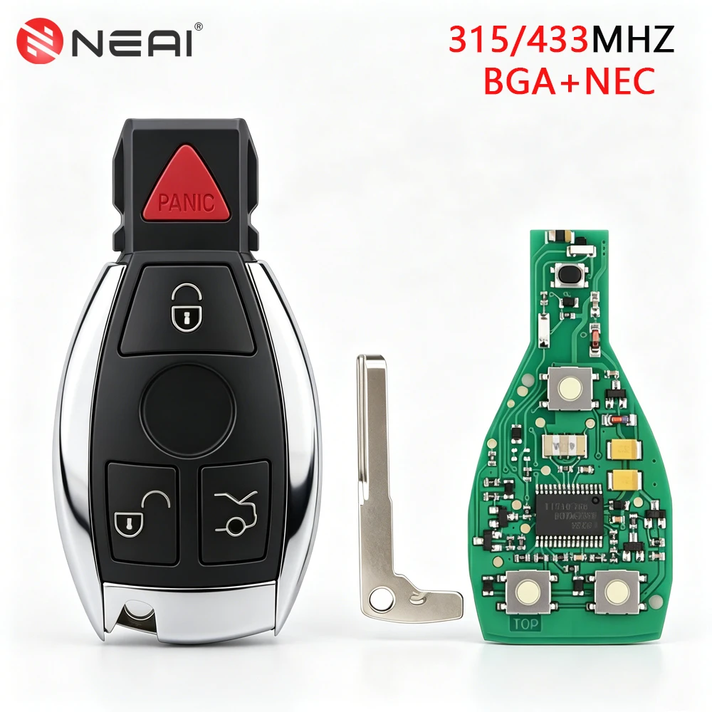 315/433Mhz Remote Car Key For Mercedes Benz W202 W203 W204 W205 W210 W220 W212 W221 W222 NEC BGA Chip Uncut Blade Keyless Entry
315/433Mhz Remote Car Key For Mercedes Benz W202 W203 W204 W205 W210 W220 W212 W221 W222 NEC BGA Chip Uncut Blade Keyless Entry