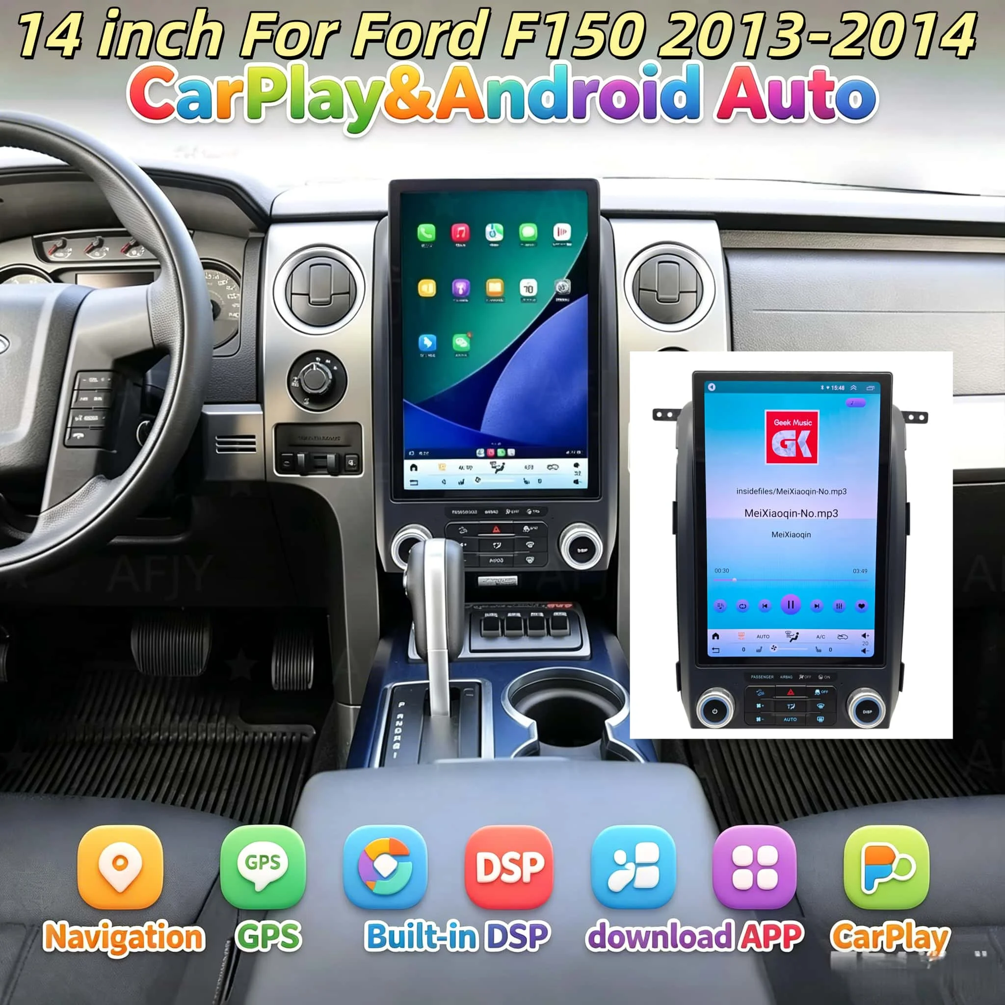 14inch Multimedia Video Car Radio Player For Ford F150 F-150 F250 2013-2014 CarPlay Navi GPS Auto Manual Android Head unit 4G
14inch Multimedia Video Car Radio Player For Ford F150 F-150 F250 2013-2014 CarPlay Navi GPS Auto Manual Android Head unit 4G
