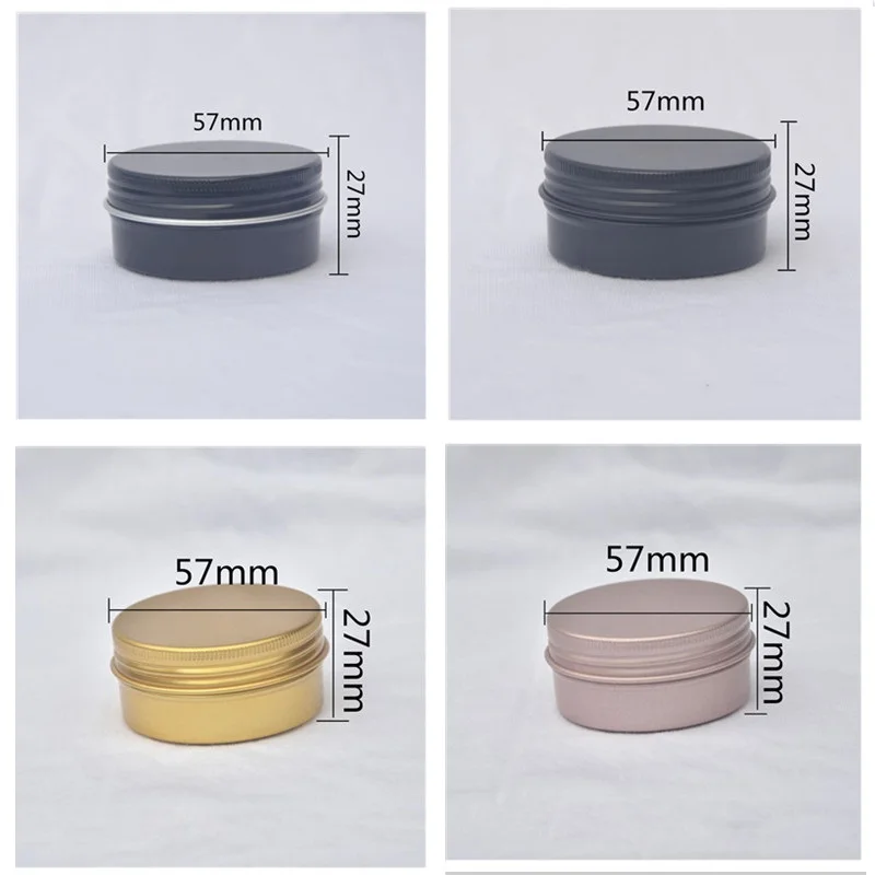 200pcs Black Gold 50ml Empty Metal Aluminum Tins Cans Screw Top Round Candle Spice Face Cream Cans Seal Lid Containers
200pcs Black Gold 50ml Empty Metal Aluminum Tins Cans Screw Top Round Candle Spice Face Cream Cans Seal Lid Containers