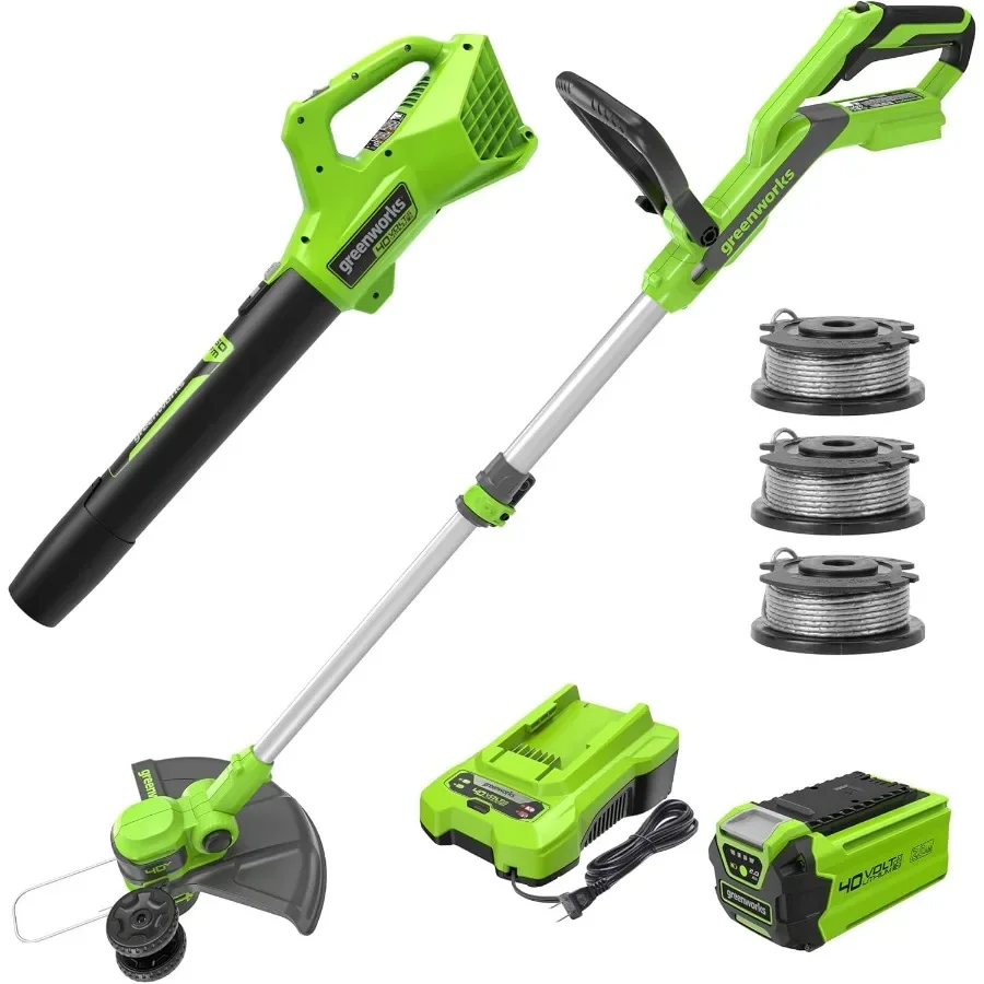 40V 13Inch Cordless String Trimmer Edger and Leaf Blower Combo Kit + 3 Bonus Spools 2.0Ah Battery and Charger Included
40V 13Inch Cordless String Trimmer Edger and Leaf Blower Combo Kit + 3 Bonus Spools 2.0Ah Battery and Charger Included