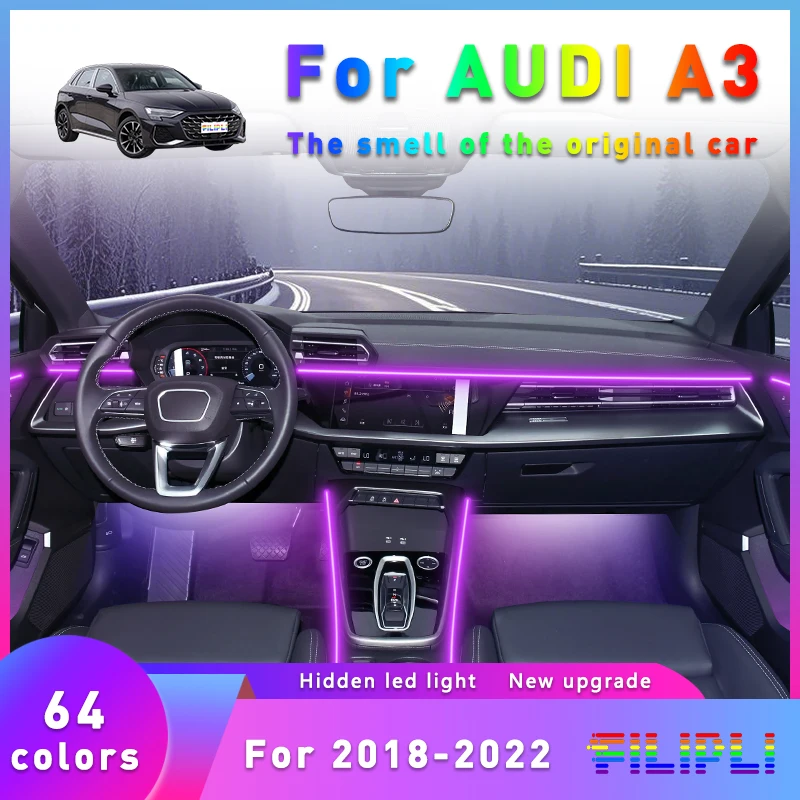 FILIPLI For The Audi A3 For 2018 Simple installation Multi Color Car Interior Light Music Sync Rhythm LED Strip By APP Control
FILIPLI For The Audi A3 For 2018 Simple installation Multi Color Car Interior Light Music Sync Rhythm LED Strip By APP Control
