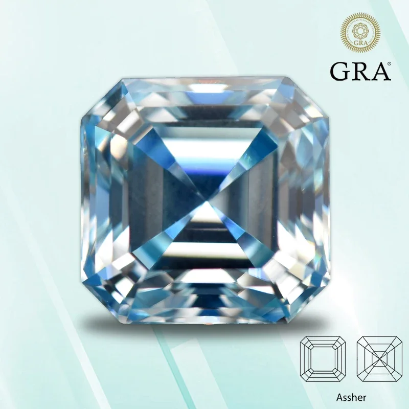 Moissanite Stone Asscher Cut Ice Blue Color Top Quality with GRA Certificate for Charms Jewelry Making Necklace Rings Materials
Moissanite Stone Asscher Cut Ice Blue Color Top Quality with GRA Certificate for Charms Jewelry Making Necklace Rings Materials