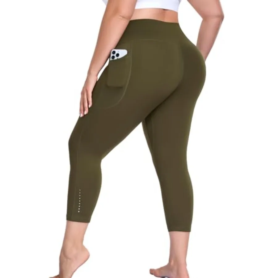 Plus Size Workout Capri Leggings with Pockets, L-6X Reflective Buttery Soft High Waisted Tummy Control Yoga Pants
Plus Size Workout Capri Leggings with Pockets, L-6X Reflective Buttery Soft High Waisted Tummy Control Yoga Pants
