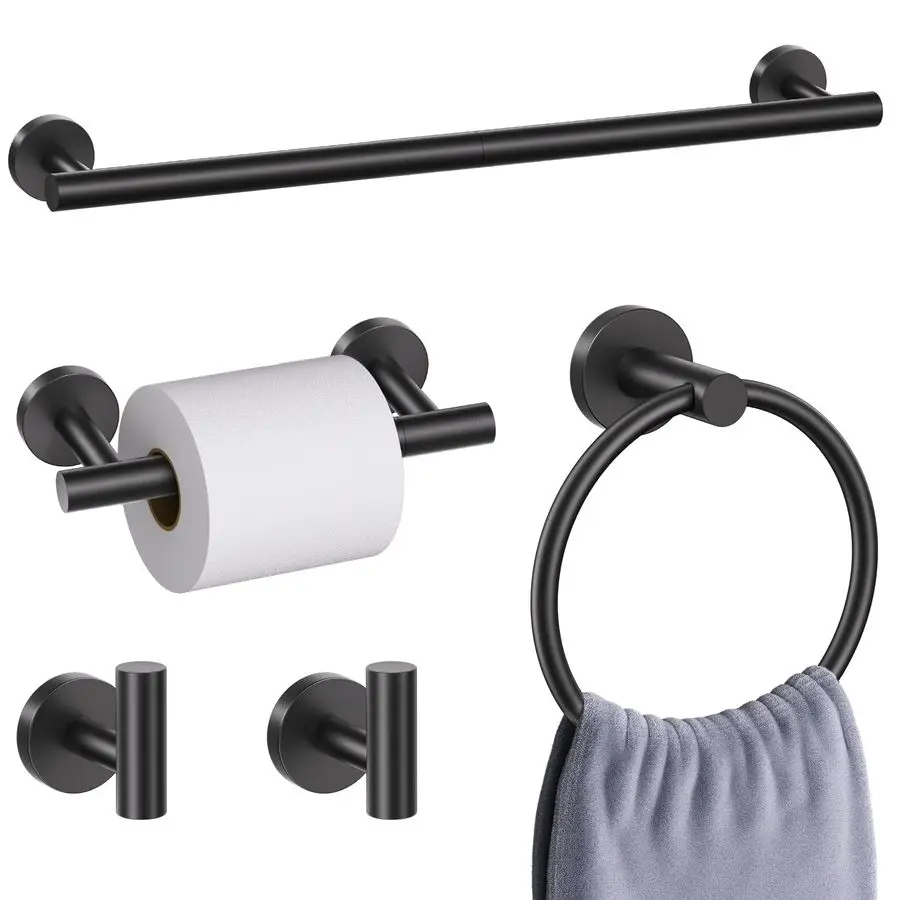 Pieces Matte Black Bathroom Hardware Accessories Set, Bathroom 23.6 Inch Towel Bar Set Stainless Steel Toilet Paper Holder Round
Pieces Matte Black Bathroom Hardware Accessories Set, Bathroom 23.6 Inch Towel Bar Set Stainless Steel Toilet Paper Holder Round