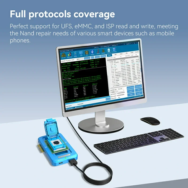 JCID U70 Gen2 UFS Programmer For Android UFS/eMMC/ISP Nand Repair Fully Support SanDisk/Toshiba/SAM/YMTC/Micron/HiSilic
JCID U70 Gen2 UFS Programmer For Android UFS/eMMC/ISP Nand Repair Fully Support SanDisk/Toshiba/SAM/YMTC/Micron/HiSilic